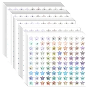 Small Number Stickers 1-100, Tiny Vinyl Numbered Stickers 25 Sheets/2500Pcs, ... - Picture 1 of 8