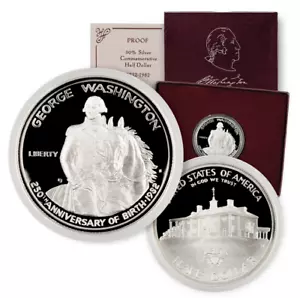 1982-S Proof George Washington mezzo dollaro commemorativo in argento 90% - Foto 1 di 1