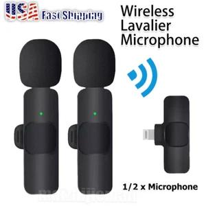 Mini Mic Lavalier Microphone Wireless Audio Video Recording For iPhone iOS - Picture 1 of 13