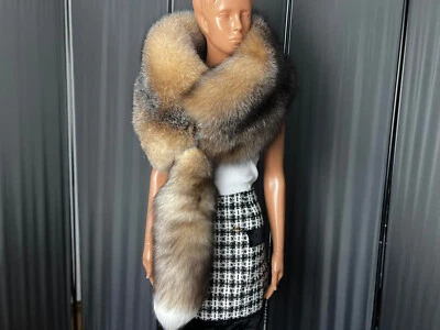 Amber frost fox fur double side wrap with one tail (Saga Furs) - Image 1 of 4