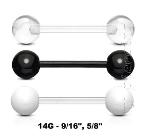 1 Stk. 14G Bio Flex 6mm Kugelzungenring & Nippelring Langhantelhalter - Bild 1 von 2