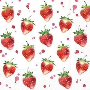 Soft Strawberries Party Lunch Napkins - 40 Count | 6.5x6.5-Inch Size | Juicy ... - Picture 1 of 1