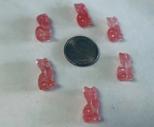 Hand Carved Cherry quartz Cat beads (You are buying TWO beads) - Picture 1 of 1