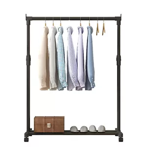 Heavy Duty Clothing Garment Rack Clothes Organizer Telescopic Clothes Rack+Wheel - Picture 1 of 10