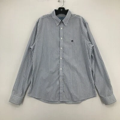 Harmont & Blaine Jeans Shirt Mens 2XL XXL White Blue Button Long Sleeve Casual - Image 1 of 4