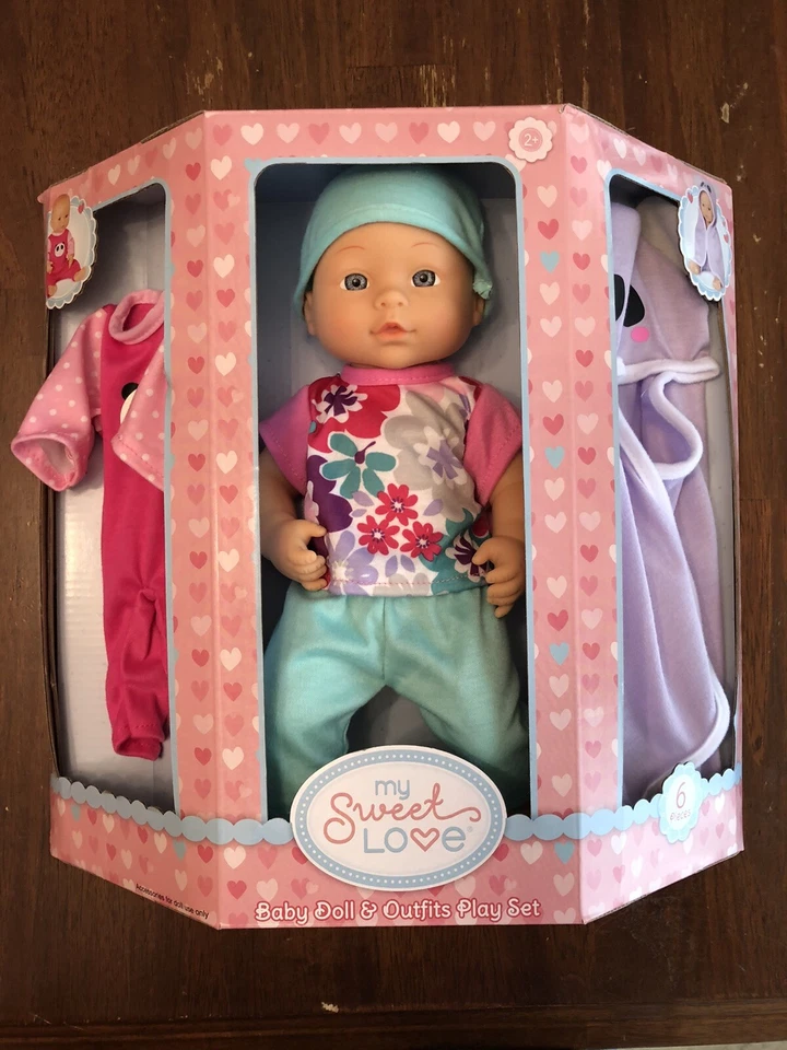 My Sweet Love Baby 6pc Baby Doll & Outfits Play Set Ages 2