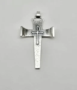 VTG James Avery Retired 925 Sterling Silver Large Cross Chi Rho Pendant Rare 13g - Imagen 1 de 3