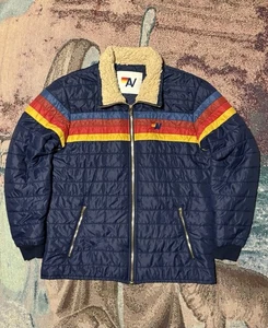 Aviator Nation 5-Stripe Black Sherpa Collar Jacket; Size XXL (Rare) Made in USA! - Picture 1 of 7