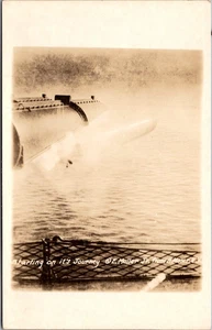 Starting on it's Journey U.S. Navy Torpedo RPPC WWI Militär Postkarte - Bild 1 von 2