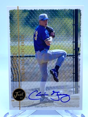 Just Minors Chris George RC 1999 autógrafo automático Blue Rocks Foto 1 de 2