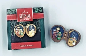 Hallmark Keepsake Ornament 1991 Nutshell Nativity Wise Men Baby Jesus Vintage - Picture 1 of 10