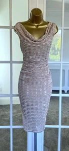 Phase eight Occasion Dress Champagne Stretch Ruched Size 12/14 Wedding Cruise - Picture 1 of 17
