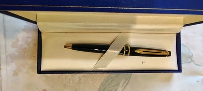 Caneta esferográfica waterman Expert preta de plástico e metal feita na França nova - Imagem 1 de 4