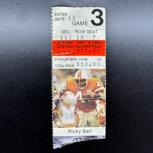 WILLIAM "THE KÜHLSCHRANK" PERRY *NFL DEBÜT* TICKET STUB 1985 CHICAGO BEARS VS. BUCS - Bild 1 von 2