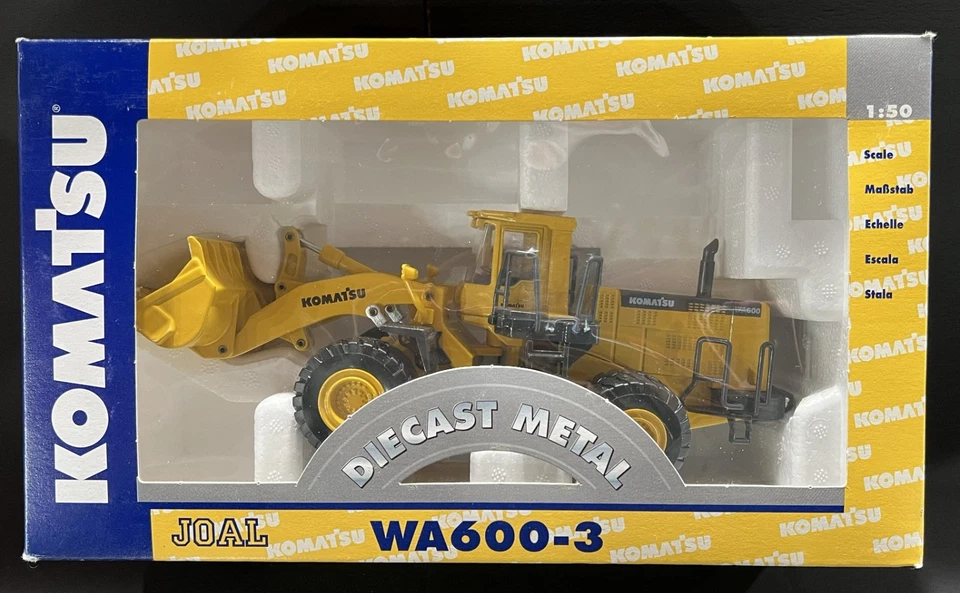 Cargador frontal Joal escala 1:50 Komatsu WA600-3 modelo fundido a presión Foto 1 de 4