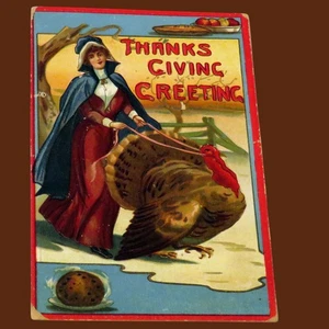 Antike Erntedank Gruß Postkarte geprägt 1909 Deutschland - Bild 1 von 2