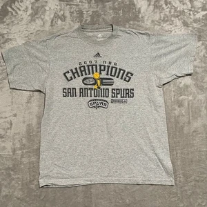 San Antonio Spurs Shirt Mens Medium Gray 2007 NBA Champions Adidas Vintage - Picture 1 of 8