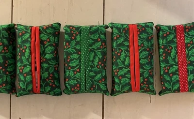 5件圣诞冬青纸巾盒。 手工制作。 含组织 — 第 1/4 张图片