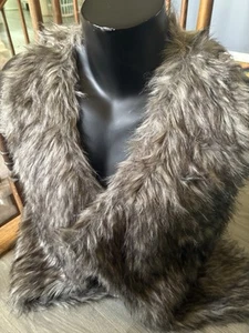 Women’s Reversible 100% Acrylic Brown Stressed Vest Jacket Size Medium - Picture 1 of 4