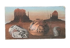 Navajo Kriegsadler Sandkunst - Keramik signiert von HR Begay 13"x7" - Bild 1 von 15