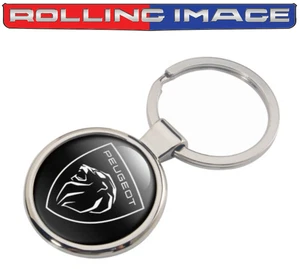 NEW Peugeot Sport Metal Chrome - Full Black - Key Chain - Key Fob - Foto 1 di 1