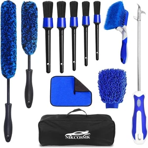 12PC Wheel & Tire Brush Kit Bendable, Durable, Full Cleaning Full Detailing Kit. - Picture 1 of 6