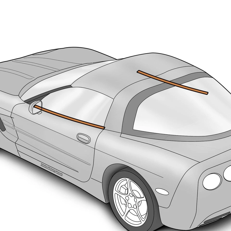 Sellos de resistencia a la intemperie 2 piezas para Corvette 1997-2004 cupé ventanas laterales interiores inferiores Foto 1 de 4