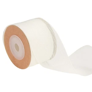 Verdrahtetes transparentes Band 1-1/2 Zoll breit dunkelweiß transparent Organza Drahtband - Bild 1 von 7