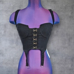 NWT Do My Self Black Bondage Corset Bustier Crop Top Size Small Women's J25 - Picture 1 of 9