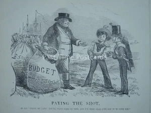Crimean War BUDGET - PAYING THE SHOT Army & Navy - Original 1854 Victorian Print - Picture 1 of 2