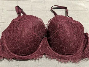 Victoria’s Secret Dream Angels Bra 34DD 34 DD Burgundy Lined Demi Sexy VS EUC - Picture 1 of 5