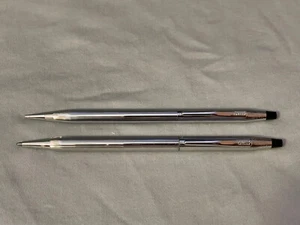 Genuine CROSS Made In USA Silver Ballpoint Pen and Pencil Writing Set - Picture 1 of 6