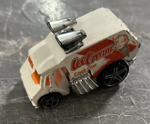HOT WHEELS COOL ONE ICE CREAM Drag Van ORANGE VERSION 2004 Front Window Defect - Picture 1 of 6