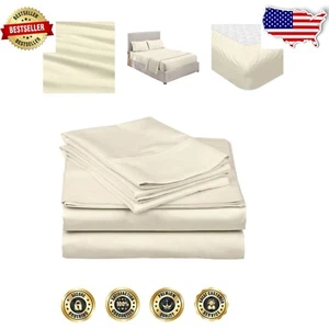 Ultimate Comfort 4-Piece Egyptian Cotton Sheet Set - Machine Washable Twin XL - Picture 1 of 11