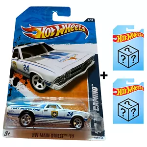 Hot Wheels '68 EL CAMINO White Pearl/2011 HW MAIN STREET 167/244 +2 MYSTERY CARS - Picture 1 of 2