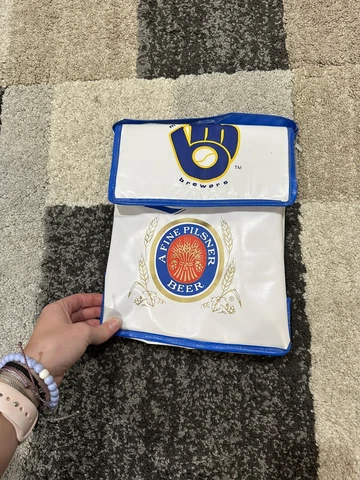 Vintage Miller Lite Retro Logo Milwaukee Brewer Soft Sided Cooler Bag Beer Lunch Cover