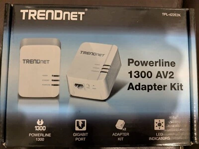 TRENDnet Powerline 1300 AV2 Adapter Kit, TPL-422E2K, Includes 2 x TPL-422E - Image 1 of 2