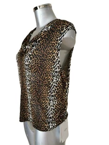 CELINE - Top Haut léopard - Taille XS - 100% soie - Neuf avec étiquette - Foto 1 di 8