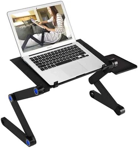 Adjustable Laptop Stand, RAINBEAN Laptop Desk with 2 CPU Cooling USB Fans for Be - Picture 1 of 11