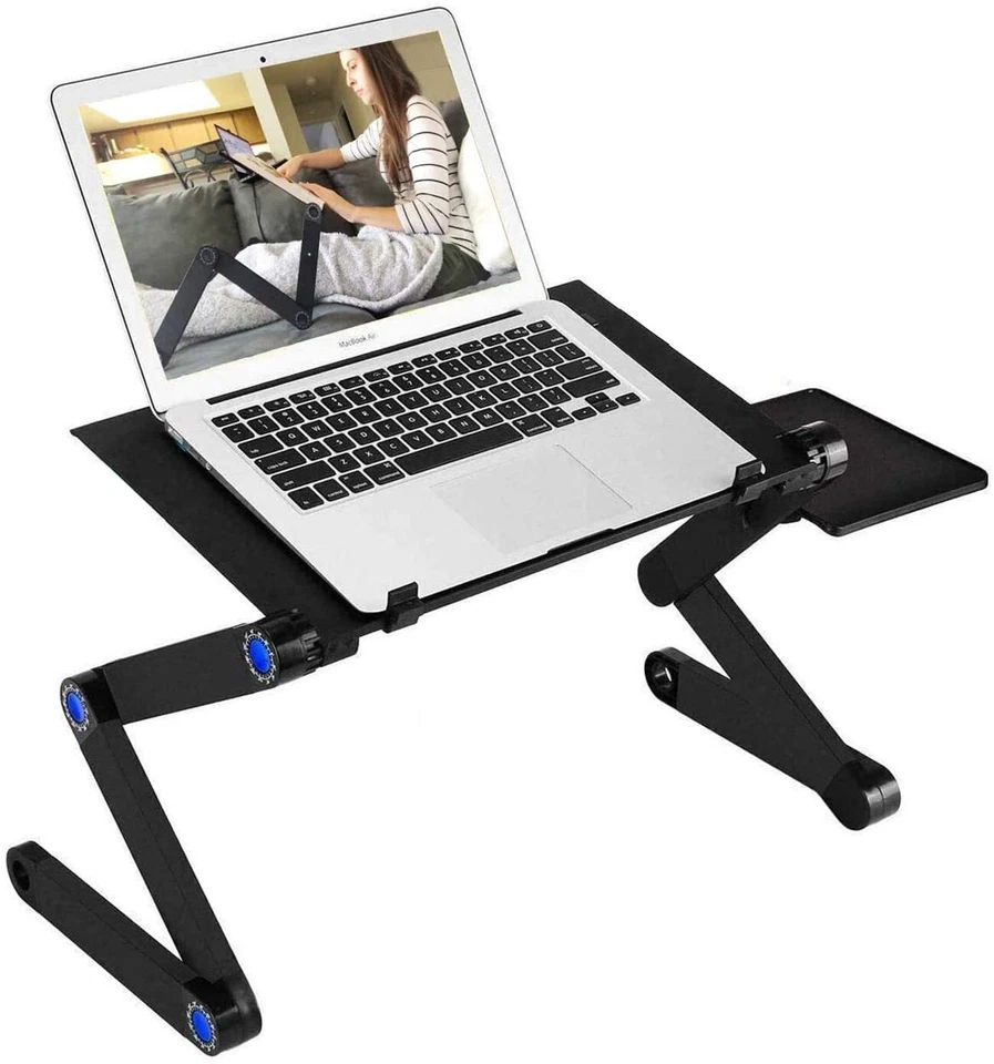 Adjustable Laptop Stand, RAINBEAN Laptop Desk with 2 CPU Cooling USB Fans for Be - Image 1 of 4
