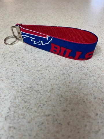 Key Ring Fob - Wristlet Style - Buffalo Bills - NFL - Handmade - NEW! Cover