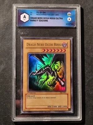 YUGIOH! - DRAGO NERO OCCHI ROSSI - MIJ I001 - PRIMA EDIZIONE - GRAAD - NO PSA - Immagine 1 di 3