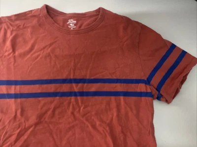Camiseta J Crew Knit Goods Slub algodón hilo para hombre XL roja a rayas envío gratuito Foto 1 de 4