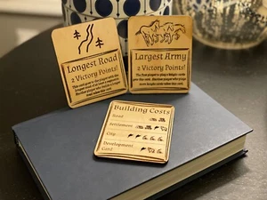 Tarjetas de madera de Catán - Colonos de Catán cortadas con láser y grabadas madera camino más largo - Imagen 1 de 5