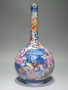 Beautiful Chinese Yongzheng Famille Rose and blue&white Porcelain Vase G - Picture 1 of 9