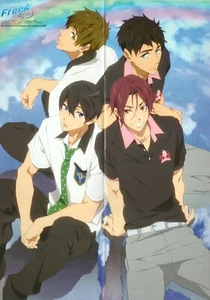 poster promo Free Iwatobi Swim Club Ace of Diamond Daiya no anime Rin Haruka - Picture 1 of 2