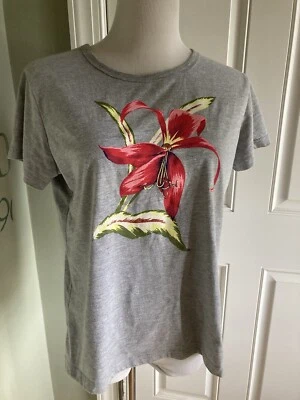 Camiseta Tejida 12/14 Red Orchid Vintage Años 80 Gris Algodón Top Ciervo Blanco Foto 1 de 4