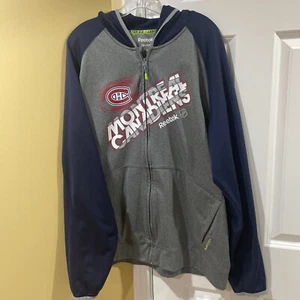 Reebok Montreal Canadiens NHL Full Zip Hoodie XL Center Ice Collection EUC - Picture 1 of 13