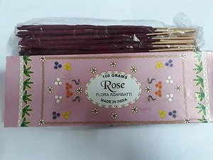 Rose Agarbatti Incense Sticks 100 grams Long Lasting Flora Aroma Gulab Fragrance - Picture 1 of 2