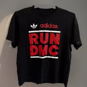 VINTAGE Run DMC Adidas T-shirt Size L Black Jam Master Jay Band Shirt - Picture 1 of 15